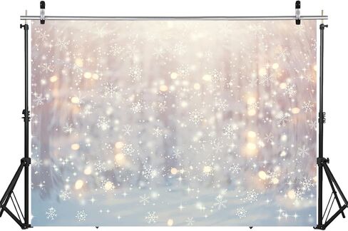 WOLADA Winter Wonderland Photography Backdrop Christmas Winter Snowflake Backdrop Christmas Glitter Bokeh Snowflakes Backdrop 7x5FT FW70 in Saudi Arabia