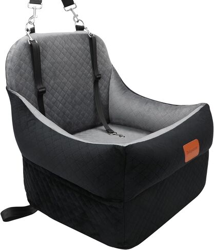 Dog Booster Car Seat with 7 Inches of Interior Height,Elevated Pet Car Seat for Small/Medium Sized Dogs,Puppy Portable Car Seat,Washable Removable Cover Travel Safety Car Seat,Easy to Use(H-Grey) in Saudi Arabia