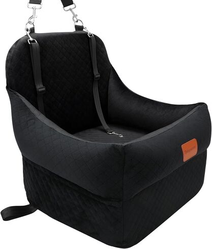 Dog Booster Car Seat with 7 Inches of Interior Height,Elevated Pet Car Seat for Small/Medium Sized Dogs,Puppy Portable Car Seat,Washable Removable Cover Travel Safety Car Seat,Easy to Use(H-Grey) in Saudi Arabia