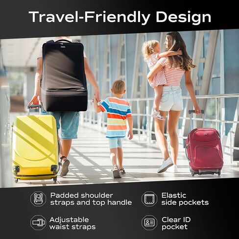 Koah Car Seat Backpack for Air Travel - Portable and Easy to Carry, Durable and waterproof design keeps your child's car seat protected (Red) in Kuwait