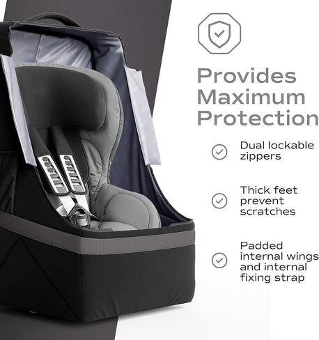 Koah Car Seat Backpack for Air Travel - Portable and Easy to Carry, Durable and waterproof design keeps your child's car seat protected (Red) in Kuwait