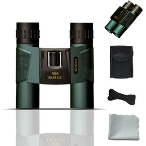 10X25 Compact Binocular for Adult and Kid-KIICHI TERASAWA Mini Pocket Lightweight Binocular-Waterproof Folding Portable Travel Binocular for Bird Watching Sightseeing Hunting