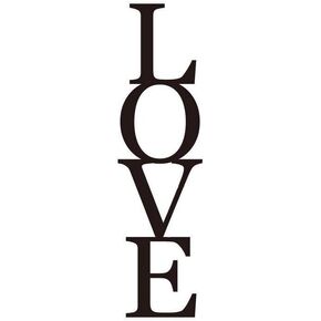BIBITIME Upstanding Lettering L O V E Love Quotes Wall Decal Vinyl Sticker for Valentine's Day Living Room Holiday Couple Bedroom Daughter Nursery Girlfriend Room Decor (Black, 7.48" x 26.37")