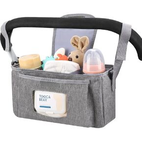 Accmor Universal Stroller Organizer with Insulated Cup Holder and Shoulder Strap, Stroller Bag Caddy Organizer Stroller Accessories for Uppababy, Baby Jogger, Nuna, Doona, Britax Strollers