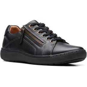 Clarks Women's Nalle Lace Sneaker, Black/Black, Size 10