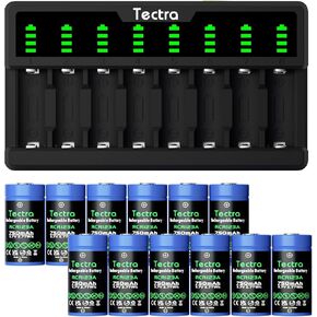 Tectra 123A Rechargeable Batteries for Arlo, 12-Pack Lithium 123A Batteries 3.7V 750mAh for Arlo Camera VMS3130 VMC3030 VMK3200 VMS3330 3430 3530, Alarm System, Flashlights, Microphone