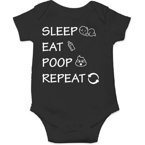 CBTwear Eat, Poop, Repeat - Baby Clothes - Funny Newborn Bodysuit Outfits for Boys and Girls