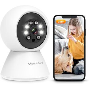 VSTARCAM 3MP Cameras for Home Security, Pet Camera Indoor for Dog Camera with Phone APP Color Night Vision, Motion Detection, 2-Way Talk with Cloud & SD Card Storage