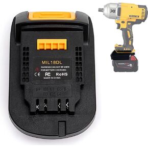Heating Master ZDTZAN Battery Adapter MIL18DL for Milwaukee M18 18V Battery to Dewalt 20V Lithium-ion Battery, Convert Milwaukee M18 Battery to Dewalt 20V Tool Use