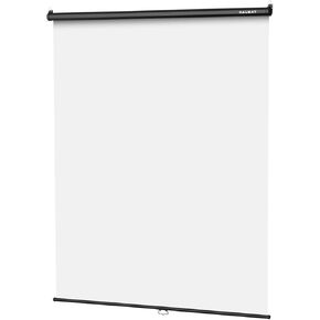 RAUBAY Retractable Pull Down White Screen Backdrop - 59.8" x 86.6" Collapsible Wall-Mount Background for Professional Video Production, Photography, TikTok and Video Conferencing