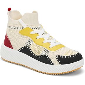 Platform Sneakers for Women- Stylish Knit Walking Shoes, High-Top Chunky Casual Tennis Sneakers for Breath Comfort