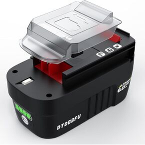 Black and Decker HPB18 6.0Ah 18V Replacement Lithium ion Battery for Black and Decker 18V HPB18 244760-00 A1718 FS18FL FSB18 Firestorm Cordless Power Tools Lithium Battery-with Protective Case