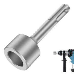 SDS Plus Ground Rod Driver, Heavy Duty Forged Steel Drill Bit Rotary Hammer Compatible with All Drills 85mm Grounding Driver Wear, Resistant Wide Compatibility Bits Socket (Flat) (Type 1)