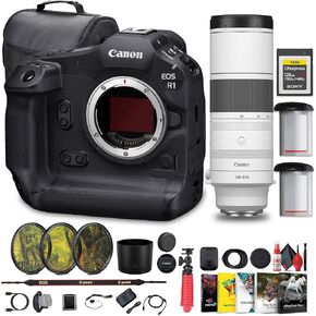 Canon EOS R1 Mirrorless Camera - 24MP, Full-Frame Stacked BSI CMOS Sensor (6577C002) RF 200-800mm Lens + 128GB CFexpress Card + Bag + Photo Editing Software + LPE-19 Battery (Renewed)