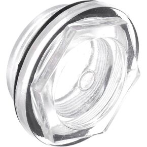 Air Compressor Oil Sight Glass, | M36x1.5mm Male Thread | Hex Head Oil Liquid Level Indicator Glass Window - (Applications: for Gearbox Fittings), 1-Piece