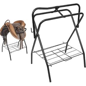 HOMESTEAD 3 Tier Saddle Rack - Heavy Duty Saddle Stand, Removable & Rotating Tiers, Bridle Rack - for English & Western Saddle/Tack Room