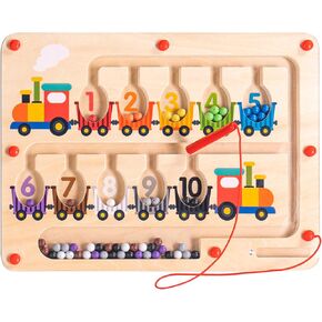 YOU & XI Magnetic Color & Number Maze Toy Wooden Montessori Color Matching Learning Counting Puzzle Board for Toddlers and Kids Fine Motor Skills Toys for Boys Girls 3 4 5 Years Old