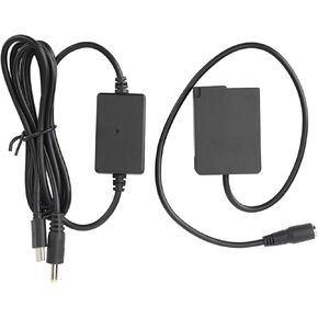 DMW DCC8 DC Coupler Dummy Battery with Type C Power Adapter for G5 G6 G7 G80 G81 G85 GX8 G90 G91 G95 G99 FZ200 FZ300 FZ1000 FZ2500 Cameras, Support Fast Protocol