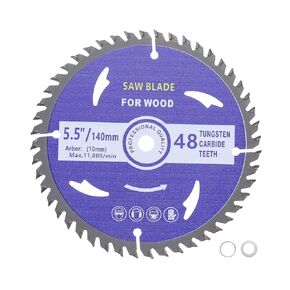 Circular Saw Blade - [5-1/2-inch x 48 Teeth x 10mm Arbor] Circular Cutting Blade Adapter for Woodworking Plastic Use, 11000RPM