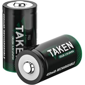 Taken 123A Lithium Batteries 3.2V CR123A Battery 123 Batteries Lithium 2 Count, CR123A 3V Lithium Battery for Arlo Cameras VMC3030 VMK3200 VMS3330 3430 3530 and Flashlight Polaroid Microphone