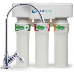 Aquasana Replacement Filter Cartridges for 2-Stage Under Sink Water Filtration System - Filters 99% Of Chlorine - 2 Count - AQ-5200R, Red and Yellow