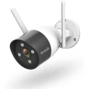 Tenda CT6 2K WiFi Cameras for Home Security Outside - Full-Color Night Vision with 2 Spotlights, Dual Antennas, AI Motion Detection, 2-Way Audio, IP66, H.265, Plug-in Outdoor Security Cameras