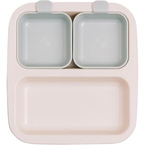 NESTIQUE Mini Plate for Baby | Non-Slip Suction Baby & Toddler Plate | BPA-Free Kids Dinnerware | Divided Design | Heat Resistant Microwave and Dishwasher Safe (Vanilla Pink)