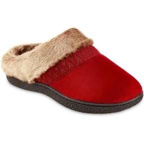 شبشب نسائي من الفرو الصناعي من Isotoner مصنوع من الفرو الصناعي للاستخدام الداخلي/الخارجي (فلفل حار، 8.5-9) in Kuwait