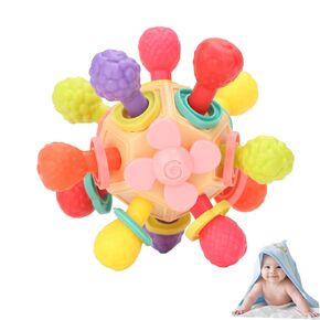 Baby Sensory Teething Toys, Baby Rattle Chew Montessori Toys for Infant Newborn Boys Girls, Toddler Educational Learning Toy Gift