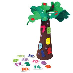 Constructive Playthings Tree and Letters Props for "Chicka Chicka Boom Boom" Children's Book, 10" H Plush Tree with 26 Lowercase and 26 Uppercase Letters for Kids Ages 2+