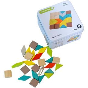 Mosaic Educational Wooden Puzzle, Birthday Gift, Travel Game for Kids, Educational Toy for Boys and Girls 3+ Years Old