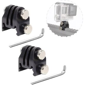 2PC Vertical Gun Rail Mount for GoPro, 20mm Picatinny Rail Mount Adapter Compatible with Action Camera
