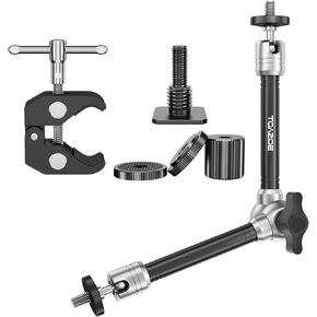 11 Inch Adjustable Robust Articulating Magic Arm with Super Clamp for DSLR Camera, LCD Monitor, Flash Light, Video Light