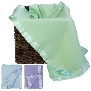 Bamboo Rayon Soft Light Blue Toddler Security Blanket - Thermal Sky Blue Baby Blanket with Satin Edging - Perfect for Naps, Car Carrier, Stroller & Travel - 34 x 47 inches - Newborn Baby Blankie