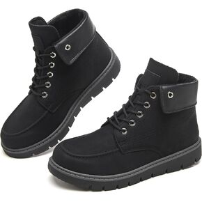 Shupua Ankle Boots for Women Black Lace Up Women's Boots Fashion Winter Hiking Boots Work Waterproof Boots for Women Combat Booties Outdoor in Kuwait