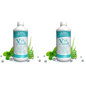 Xyli Swish - غسول الفم الطبيعي بالكامل المصنوع من الفضة النانوية والإكسيليتول والصبار - خالي من الكحول والفلورايد - شطف الفم لمحاربة رائحة الفم الكريهة وجفاف الفم - نكهة النعناع - 16oz.