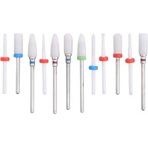 12pcs Ceramic Milling Cutter inding Machine Bit Ceramic and Stainless Steel with 12pcs Ceramic Drill Bits