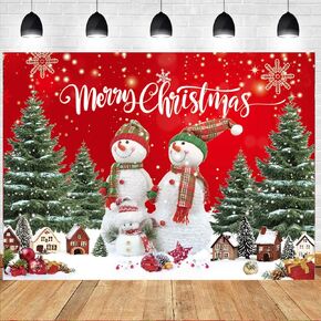 LTLYH 7x5ft Christmas Photography Backdrop Christmas Winter Snowman Backdrop Christmas Party Banner Decorations Photo Backdrops Xmas Photo Booth Props Backdrop 288