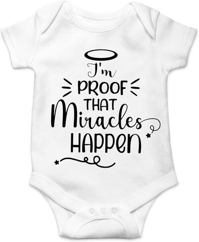 CBTwear I’m Proof That Miracles Happen - Baby Clothes - Funny Newborn Bodysuit Outfits for Boys and Girls in Saudi Arabia