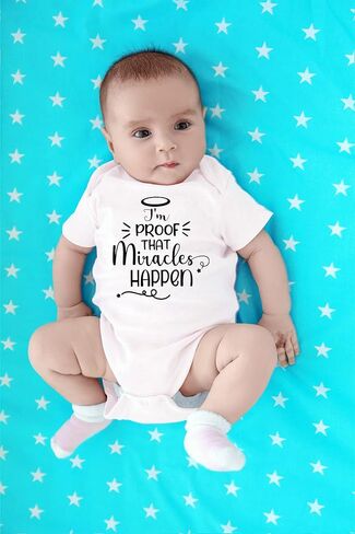 CBTwear I’m Proof That Miracles Happen - Baby Clothes - Funny Newborn Bodysuit Outfits for Boys and Girls in Saudi Arabia