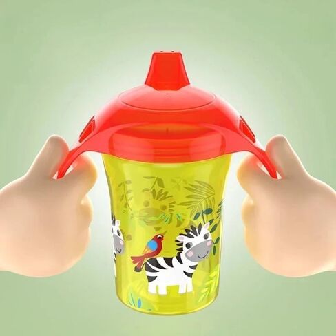 Sippy Cup with Double Handle Flip Lid - BPA Free - Leakproof Infants Water Cups - Bottle Duckbill Cup with Lid - Silicone Sippy Cup - 6 months + - 8oz/260ml (Purple) in Saudi Arabia