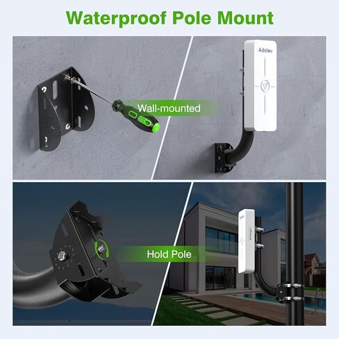 3 Pack Universal Wall/Pole Mounting, Brackets Mount for Outdoor Antennas, Wireless Bridge, AP, Security Camera,TV CB,Weather Station, Outdoor CPE,L Adjustable Bracket for Wall, Eave or Roof Mounting in Kuwait