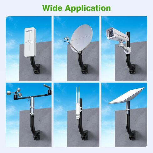 3 Pack Universal Wall/Pole Mounting, Brackets Mount for Outdoor Antennas, Wireless Bridge, AP, Security Camera,TV CB,Weather Station, Outdoor CPE,L Adjustable Bracket for Wall, Eave or Roof Mounting in Kuwait