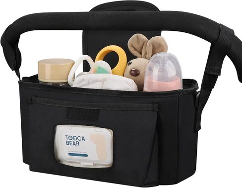 Accmor Universal Stroller Organizer with Insulated Cup Holder and Shoulder Strap, Stroller Bag Caddy Organizer Stroller Accessories for Uppababy, Baby Jogger, Nuna, Doona, Britax Strollers in Kuwait
