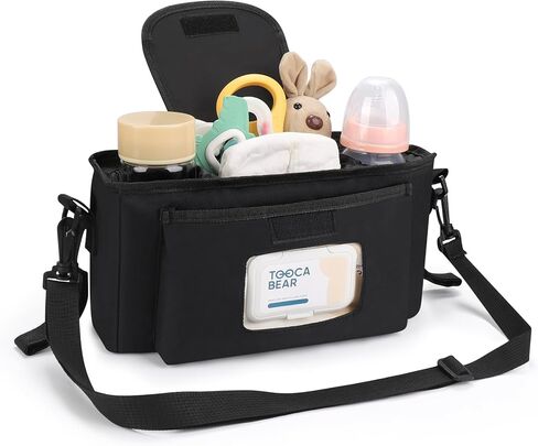 Accmor Universal Stroller Organizer with Insulated Cup Holder and Shoulder Strap, Stroller Bag Caddy Organizer Stroller Accessories for Uppababy, Baby Jogger, Nuna, Doona, Britax Strollers in Kuwait