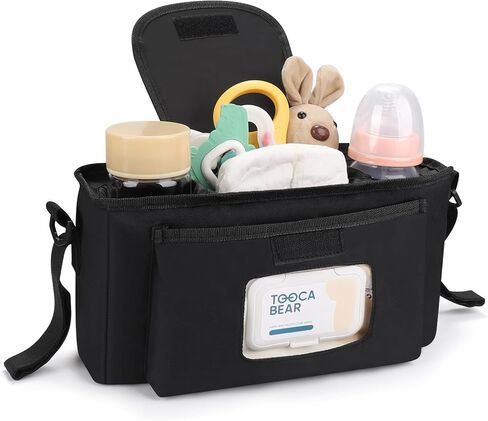 Accmor Universal Stroller Organizer with Insulated Cup Holder and Shoulder Strap, Stroller Bag Caddy Organizer Stroller Accessories for Uppababy, Baby Jogger, Nuna, Doona, Britax Strollers in Kuwait