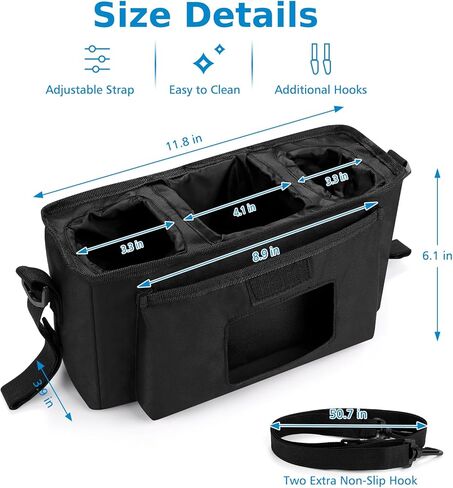 Accmor Universal Stroller Organizer with Insulated Cup Holder and Shoulder Strap, Stroller Bag Caddy Organizer Stroller Accessories for Uppababy, Baby Jogger, Nuna, Doona, Britax Strollers in Kuwait