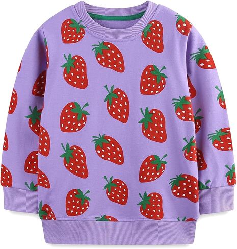 HOMAGIC2WE Girls Sweatshirt Toddler Long Sleeve Crewneck Casual Pullover Cotton Fall Winter Adorable Soft Tops in Kuwait