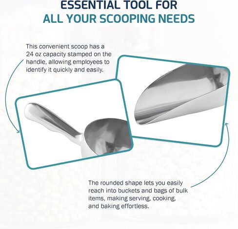 OCS Parts Aluminum 15.25-Inch Food and Ice Scoop | 85-Ounce | Professional Grade Scooper for Ice, Flour, Candy, Sugar, Rice, Popcorn, Coffee, and Beans for Home or Commercial Kitchens in Saudi Arabia