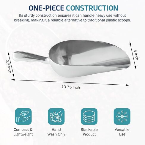 OCS Parts Aluminum 15.25-Inch Food and Ice Scoop | 85-Ounce | Professional Grade Scooper for Ice, Flour, Candy, Sugar, Rice, Popcorn, Coffee, and Beans for Home or Commercial Kitchens in Saudi Arabia